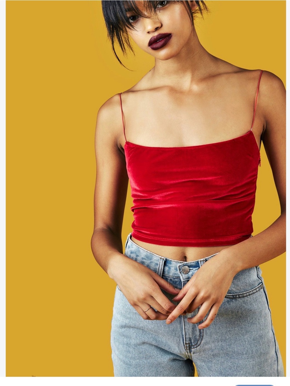 UNIF velvet Gia top in red size XS